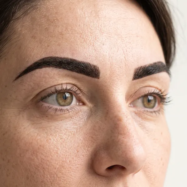 Sourcils en maquillage permanent trop foncés