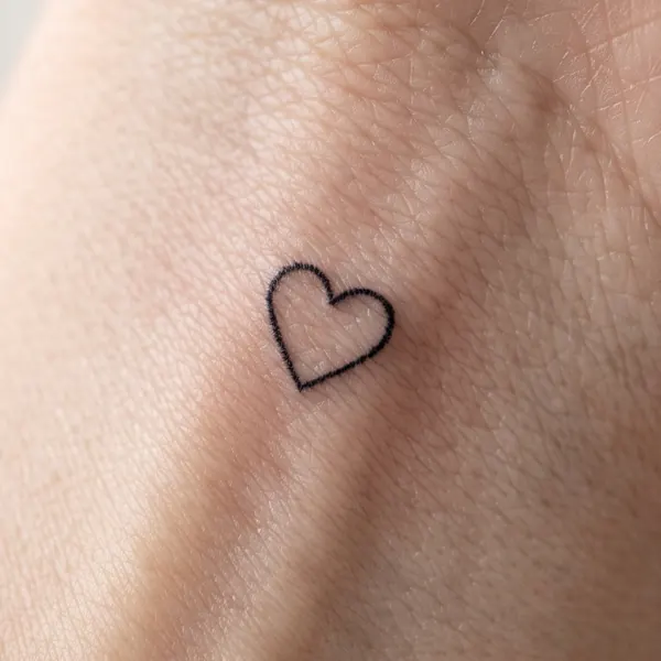 Tatouage minuscule en forme de cœur sur le poignet, taille XXS