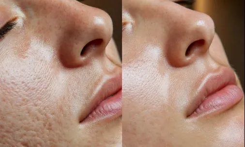 Laser CO2 : évolution du grain de peau et des pores avant et après traitement