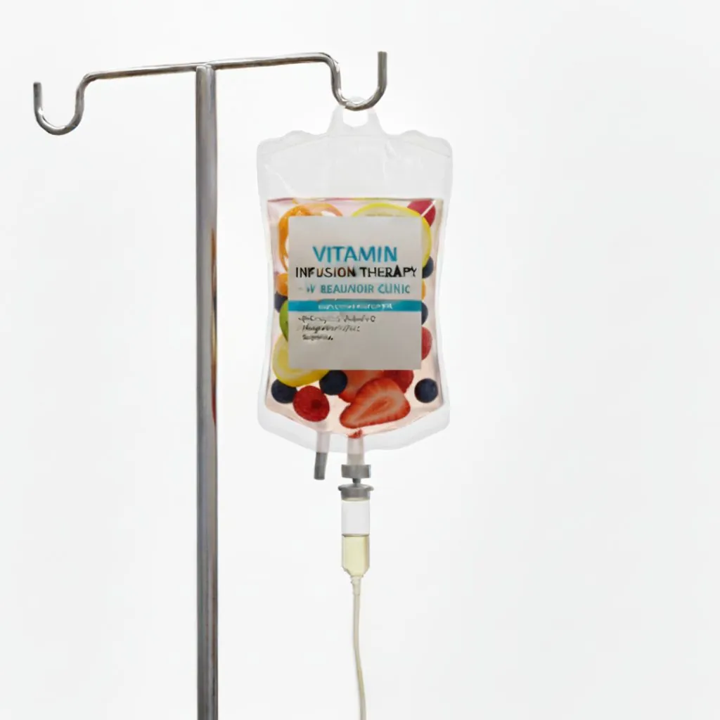 Poche de perfusion de vitamines sur pied, vitaminothérapie intraveineuse