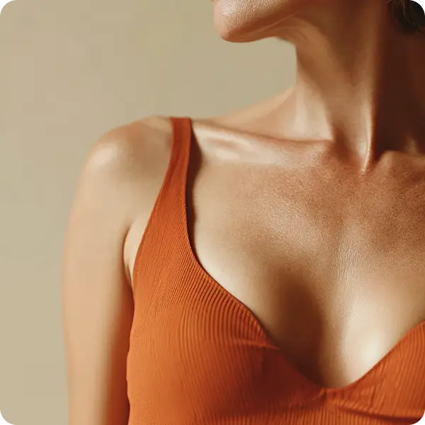 Femme portant un débardeur orange