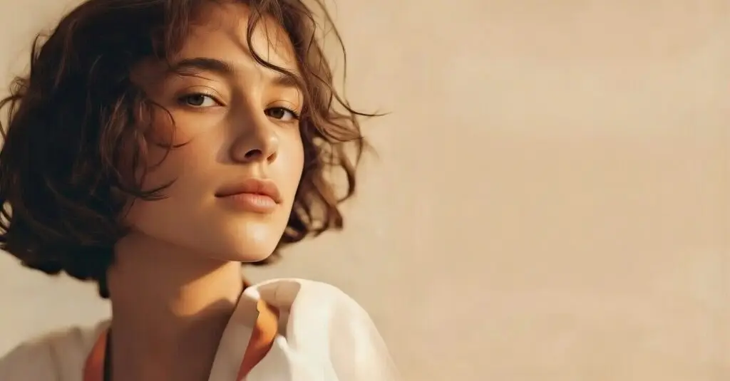 Portrait d'une personne aux cheveux courts bouclés.